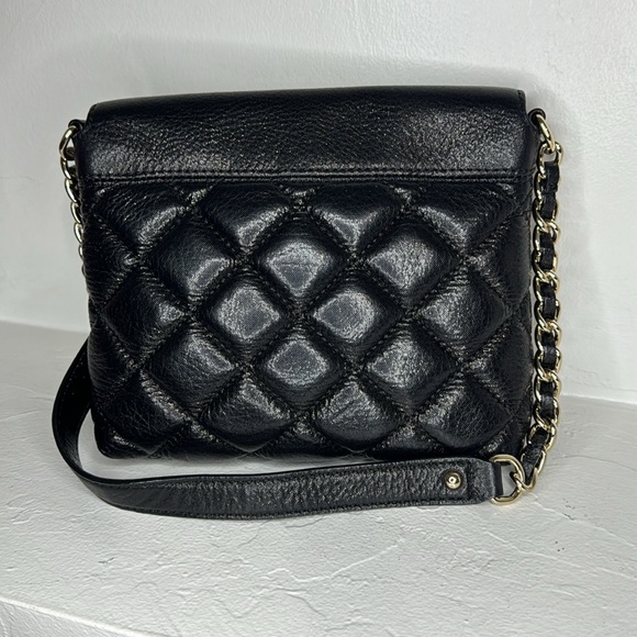 Kate Spade black quilted leather crossbody bag w/ chain strap - Picture 3 of 14
